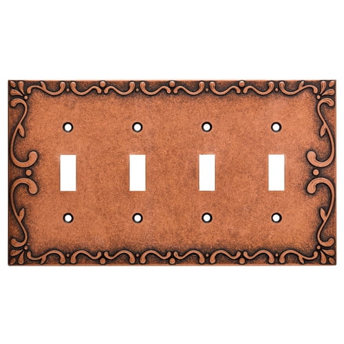 Franklin Brass W35080-CPS-C Classic Lace Quad Switch Wall Plate/Switch Plate/Cover Sponged Copper Franklin Brass W35080-CPS-C Classic Lace Quad Switch Wall Plate/Switch Plate/Cover Sponged Copper